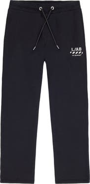 L/AB OFF-WHITE Diagonal Stripe Logo Cotton French Terry Sweatpants