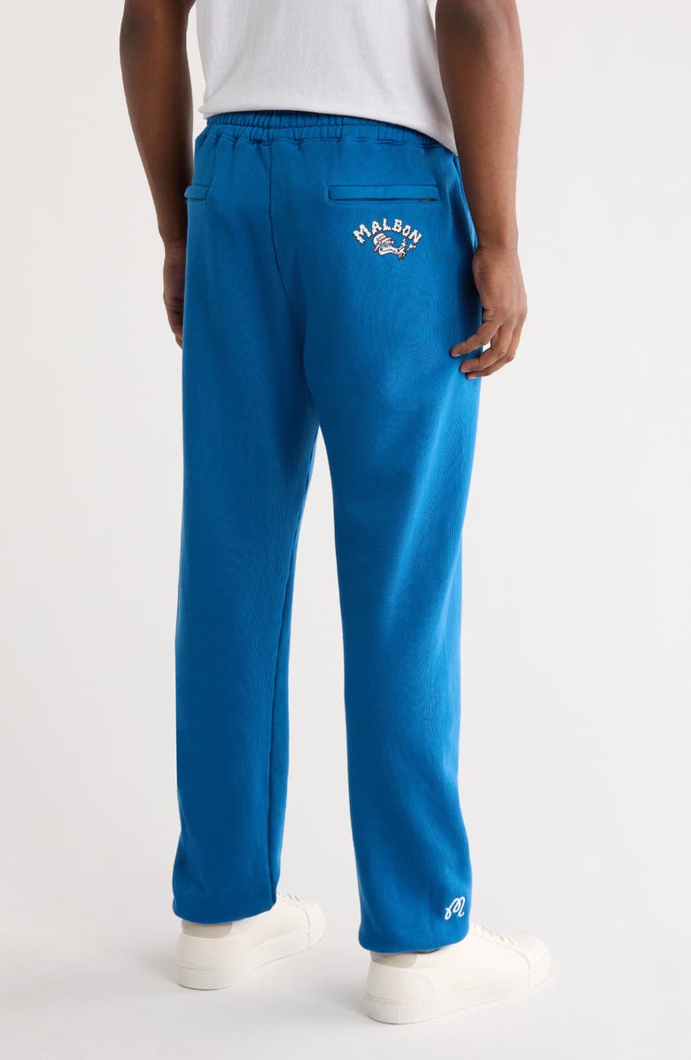 Malbon Golf Clubhouse Dragon Cotton Sweatpants, Alternate, color, Blue