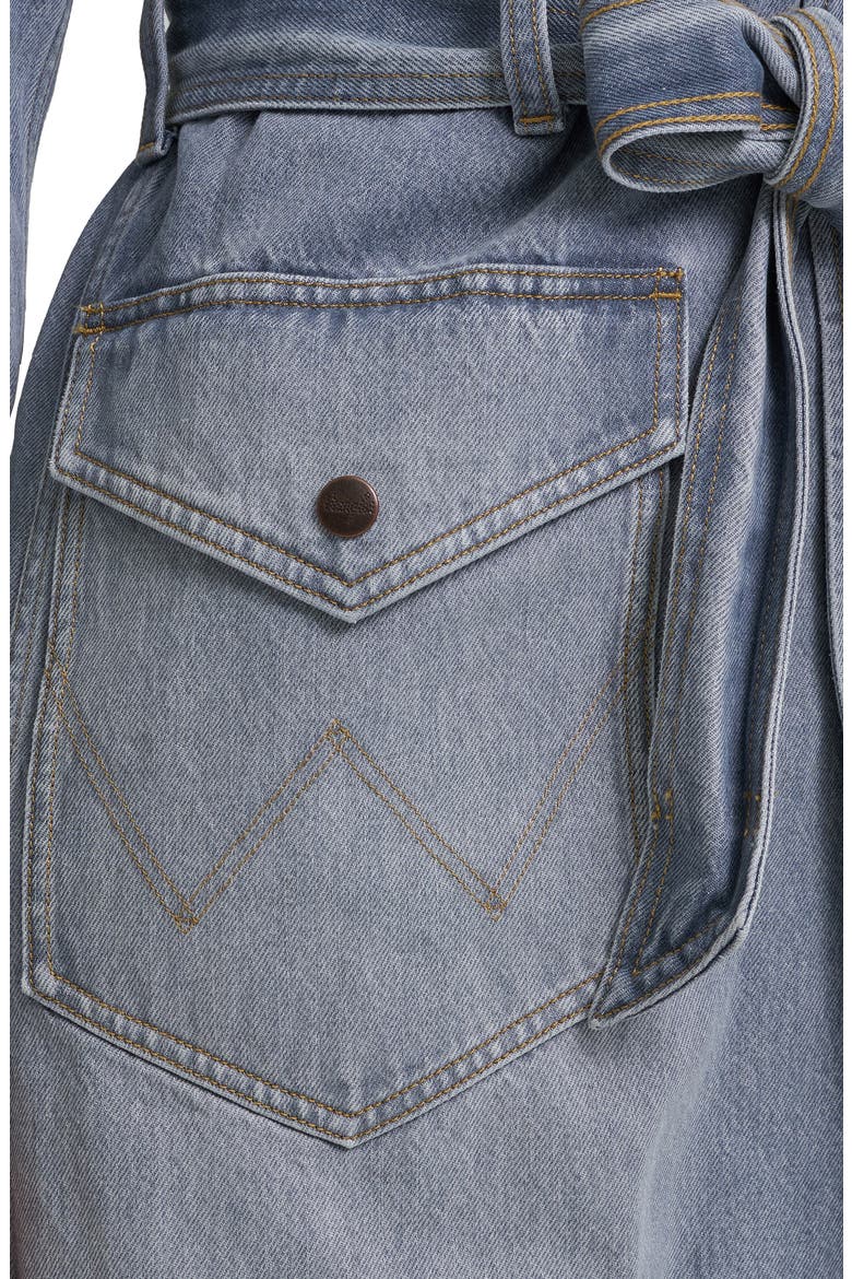 Denim Trench Coat, Alternate, color, HAUTE HAZE