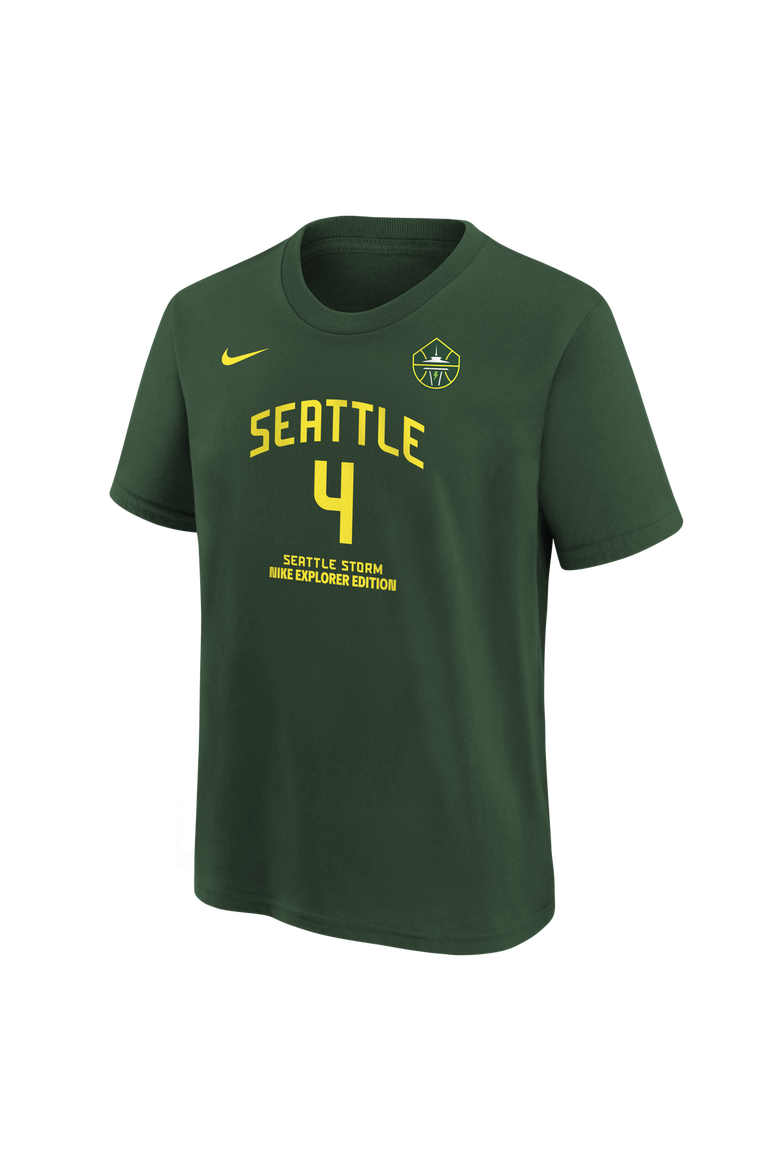 Youth Nike Flau'jae Johnson Green Seattle Storm Explorer Edition Name & Number T-Shirt, Alternate, color, Green