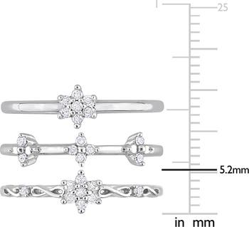 Set Of 3 Floral Diamond Rings - 0.24ct.