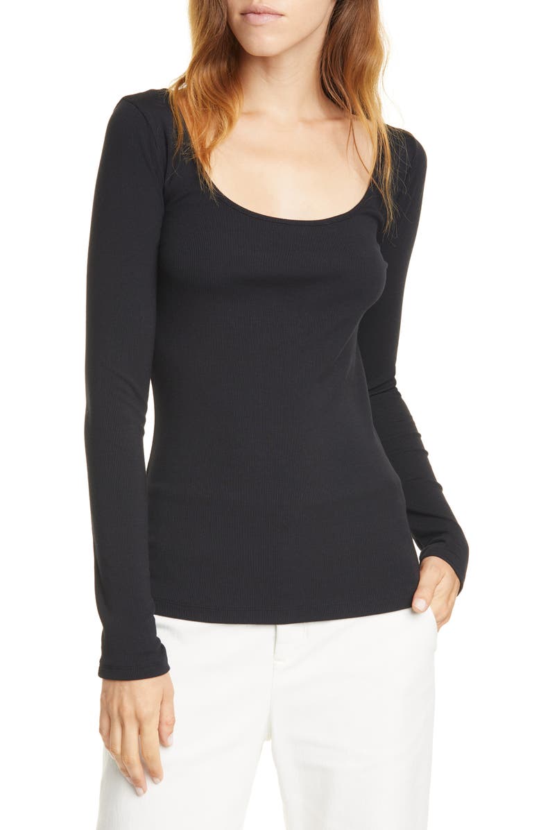 Vince Deep Scoop Neck Tee, Main, color,