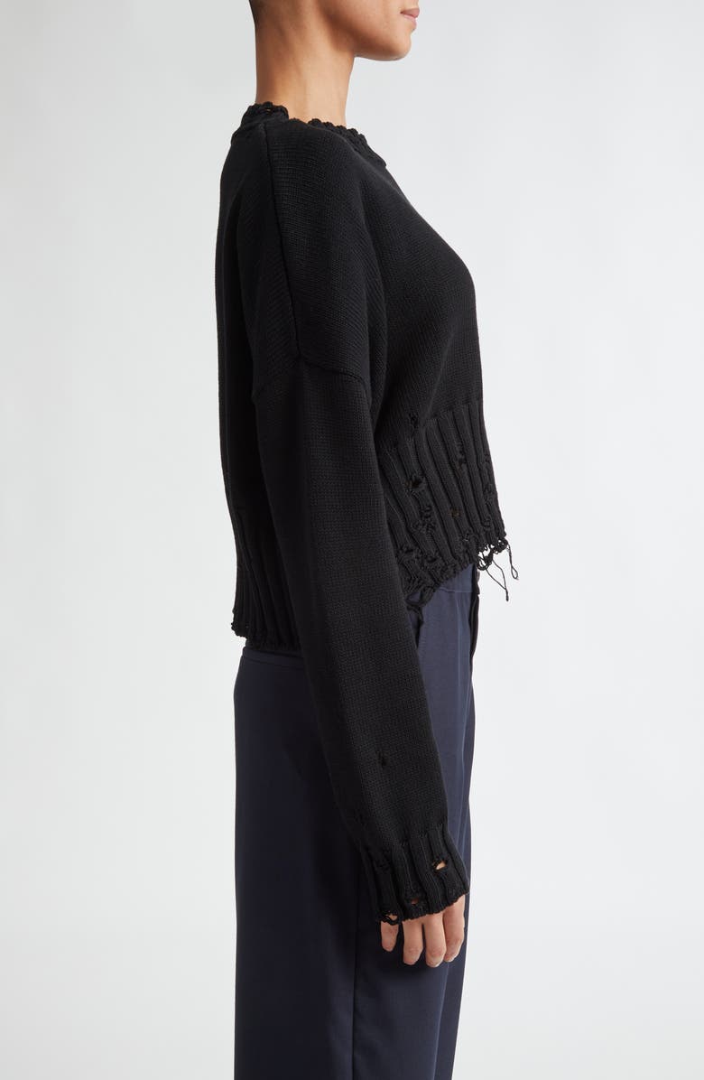 Marni Distressed Cotton Crop Sweater, Alternate, color, 