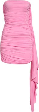 Alexander Wang Asymmetric Ruched Strapless Minidress