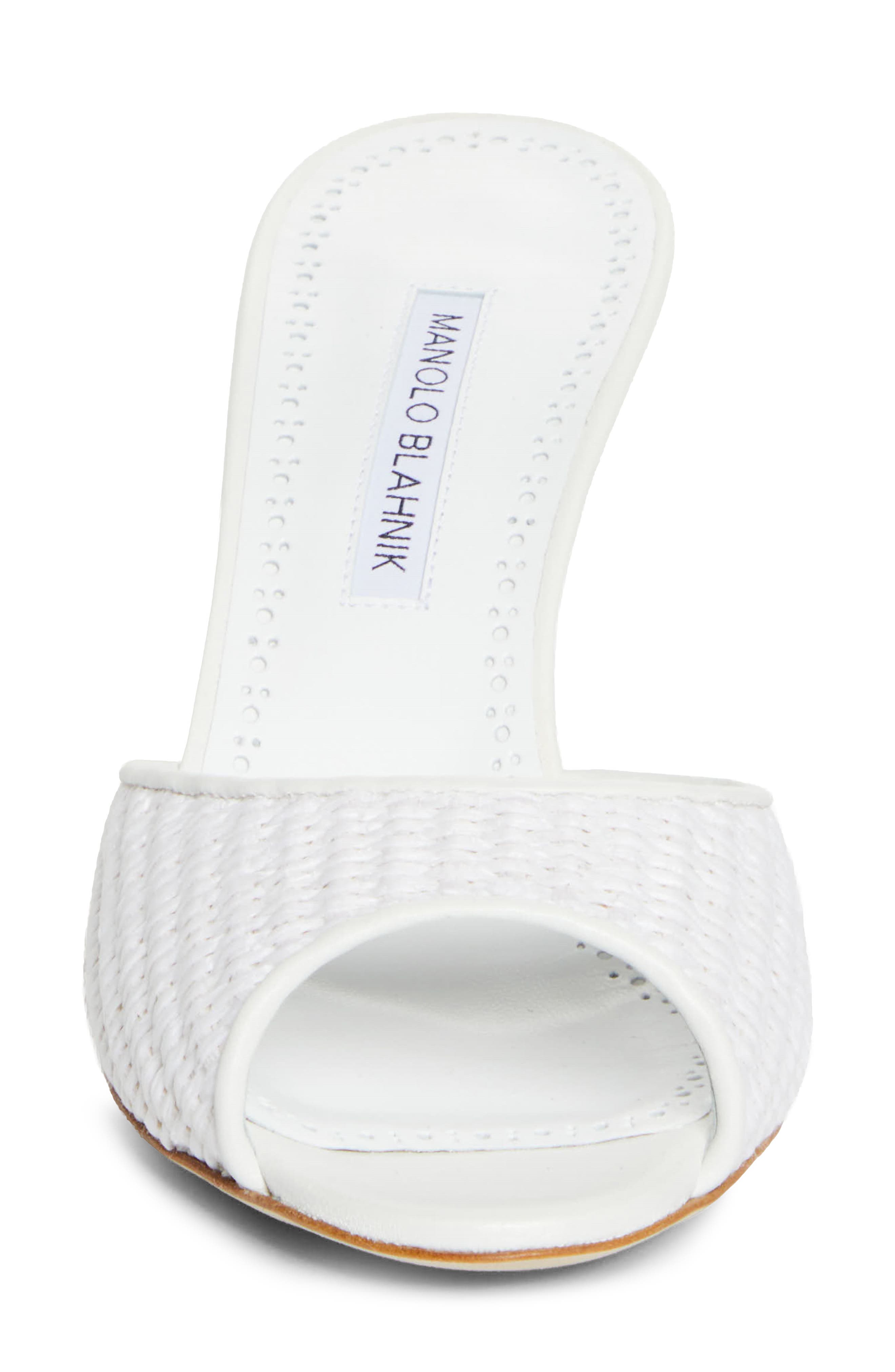 Manolo Blahnik Jadaron Slide Sandal, Alternate, color, White