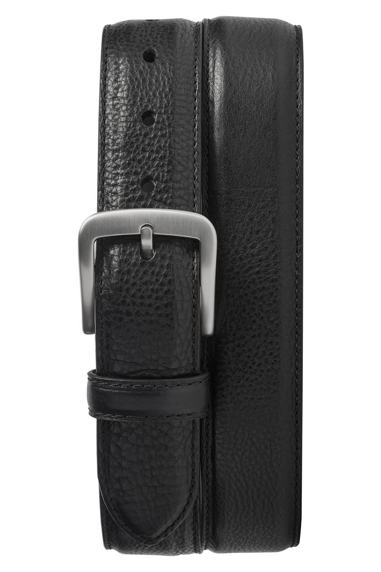 Canfield Vachetta Leather Belt, Main, color, BLACK