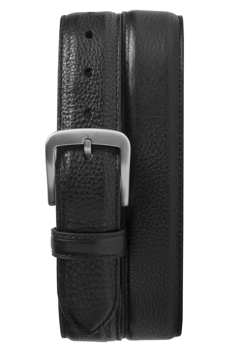 Shinola Canfield Vachetta Leather Belt, Main, color, Black