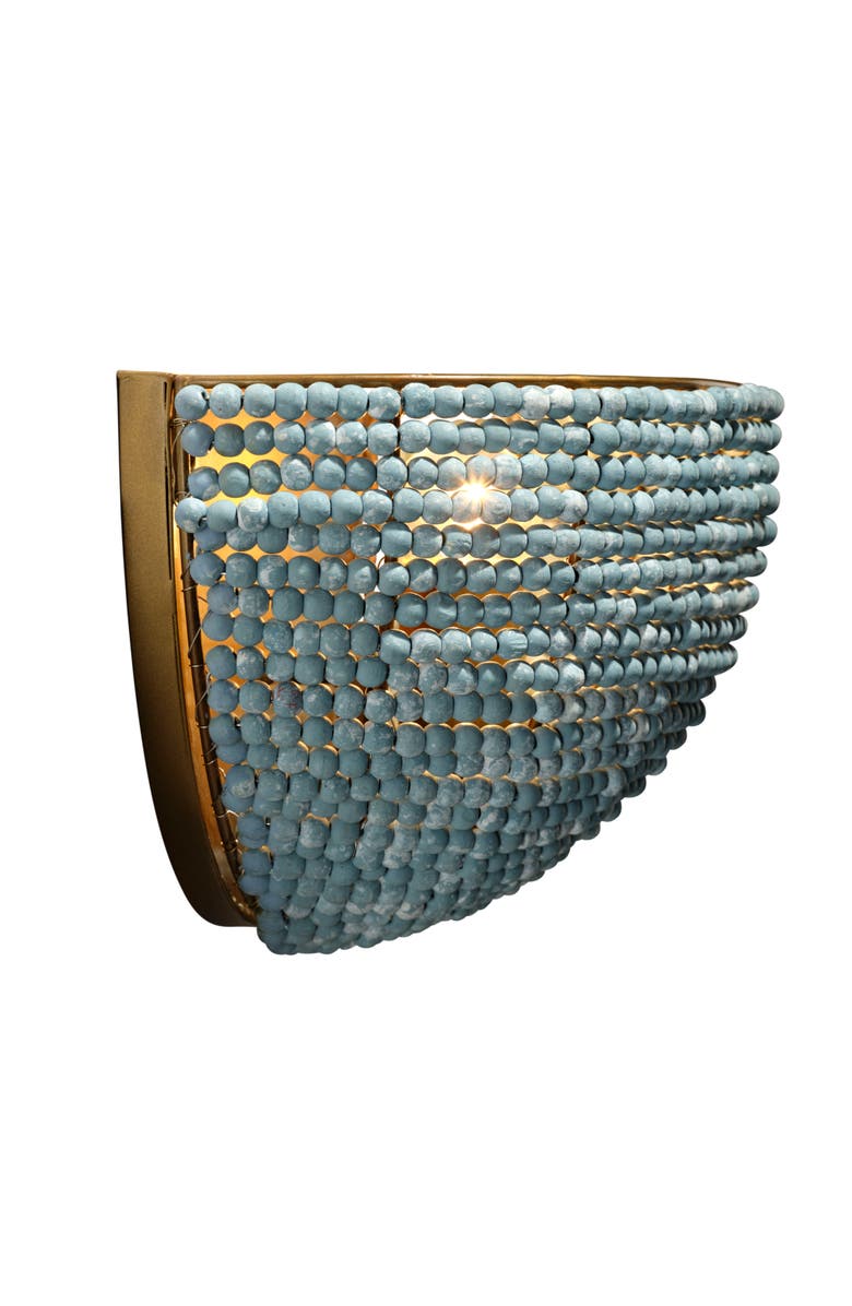 JAMIE YOUNG Barnacle 1-Light Beaded Demi Lune Wall Sconce, Blue, Alternate, color, Blue