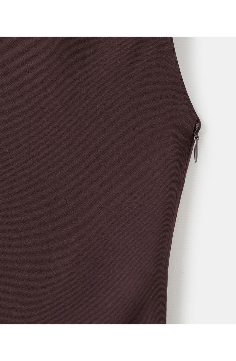 MANGO Coco Mock Neck Sleeveless Dress, Alternate, color, Brown