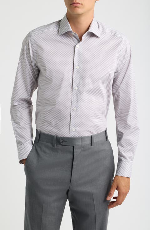 Equestrian Print Long Sleeve Sport Shirt