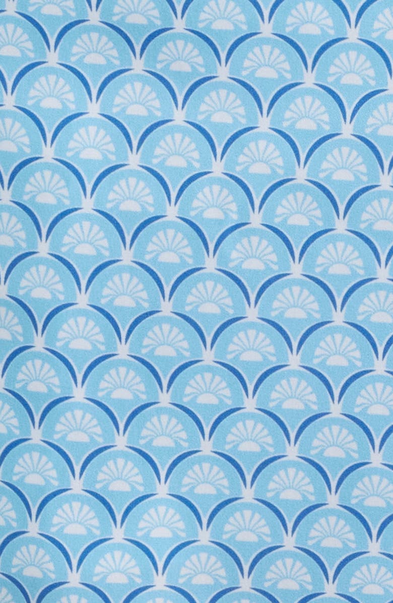 Vintage Summer Print Stretch Volley Swim Trunks, Alternate, color, Bright Blue