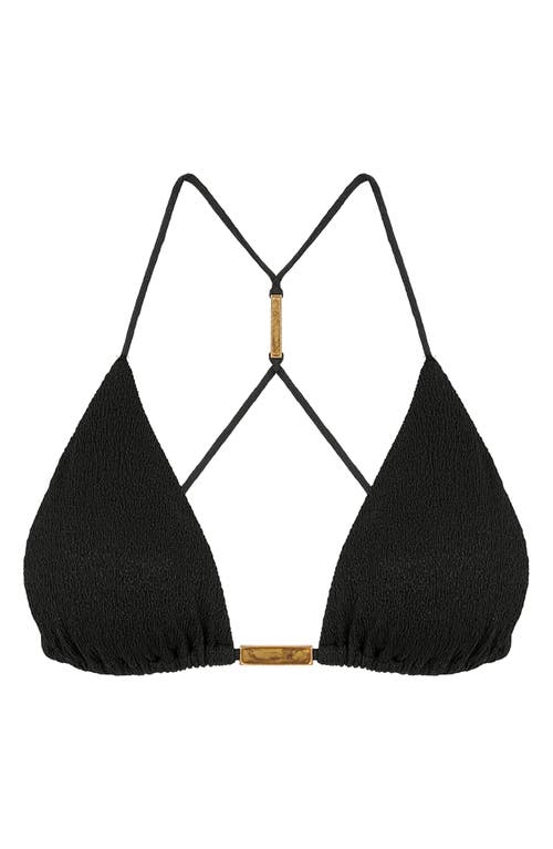 Vix Paula Hermanny Firenze Blake T-back Triangle Bikini Top In Black