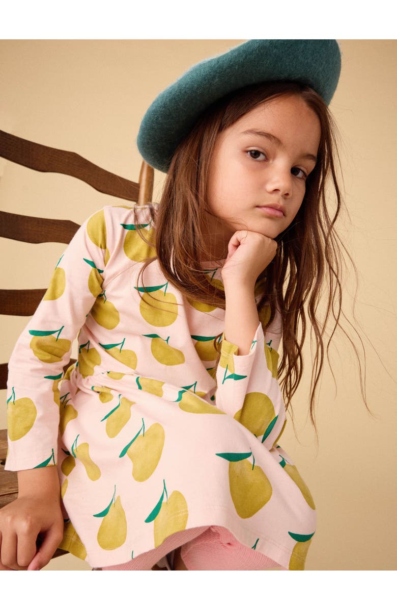 Tea Collection Long Sleeve Skirted Dress, Alternate, color, Asian Pear