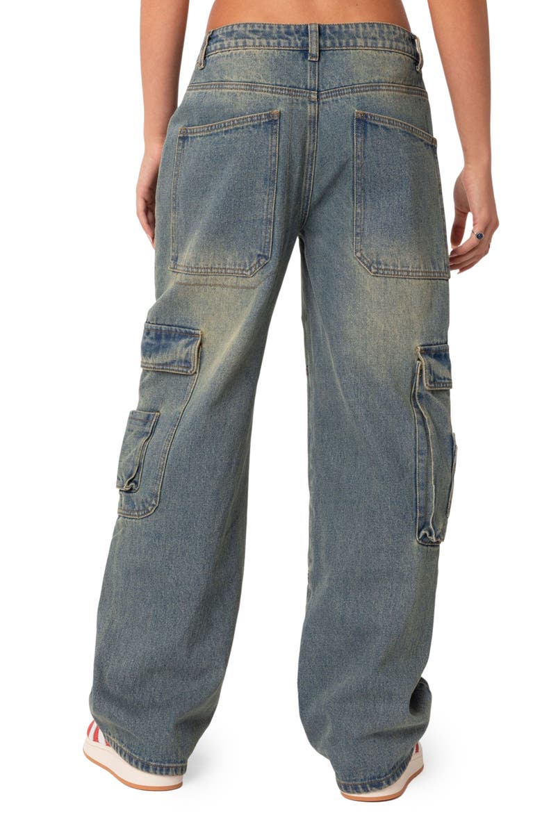 EDIKTED Westie Low Rise Cargo Jeans, Alternate, color,