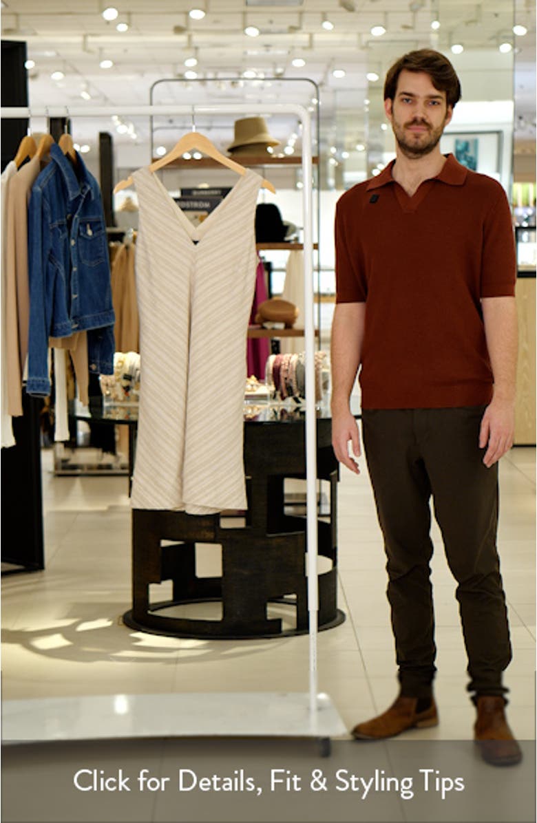 Chevron Stripe V-Neck Sleeveless Dress, sales video thumbnail