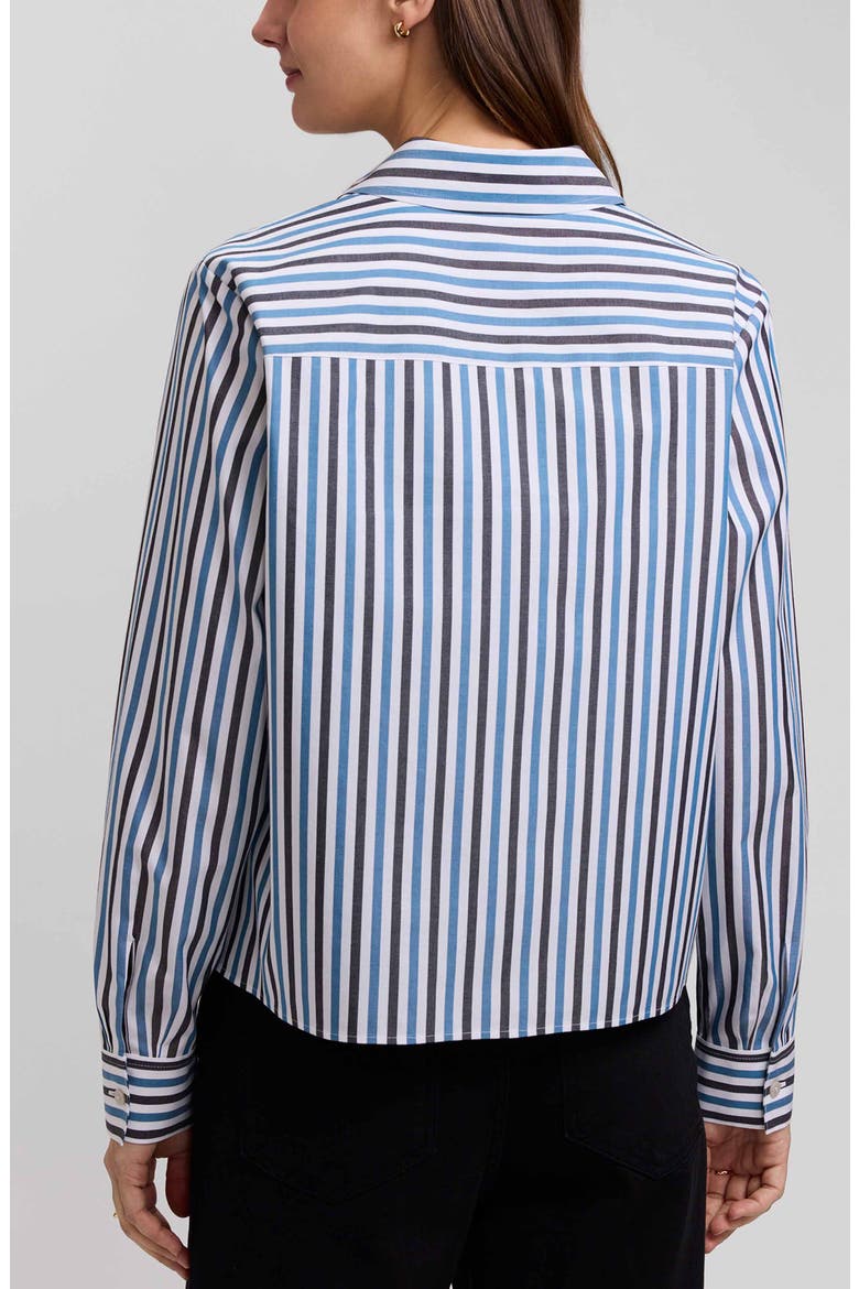 Jodie Stripe Cotton Button-Up Shirt, Alternate, color, INDIGO BLUE/ MULTI