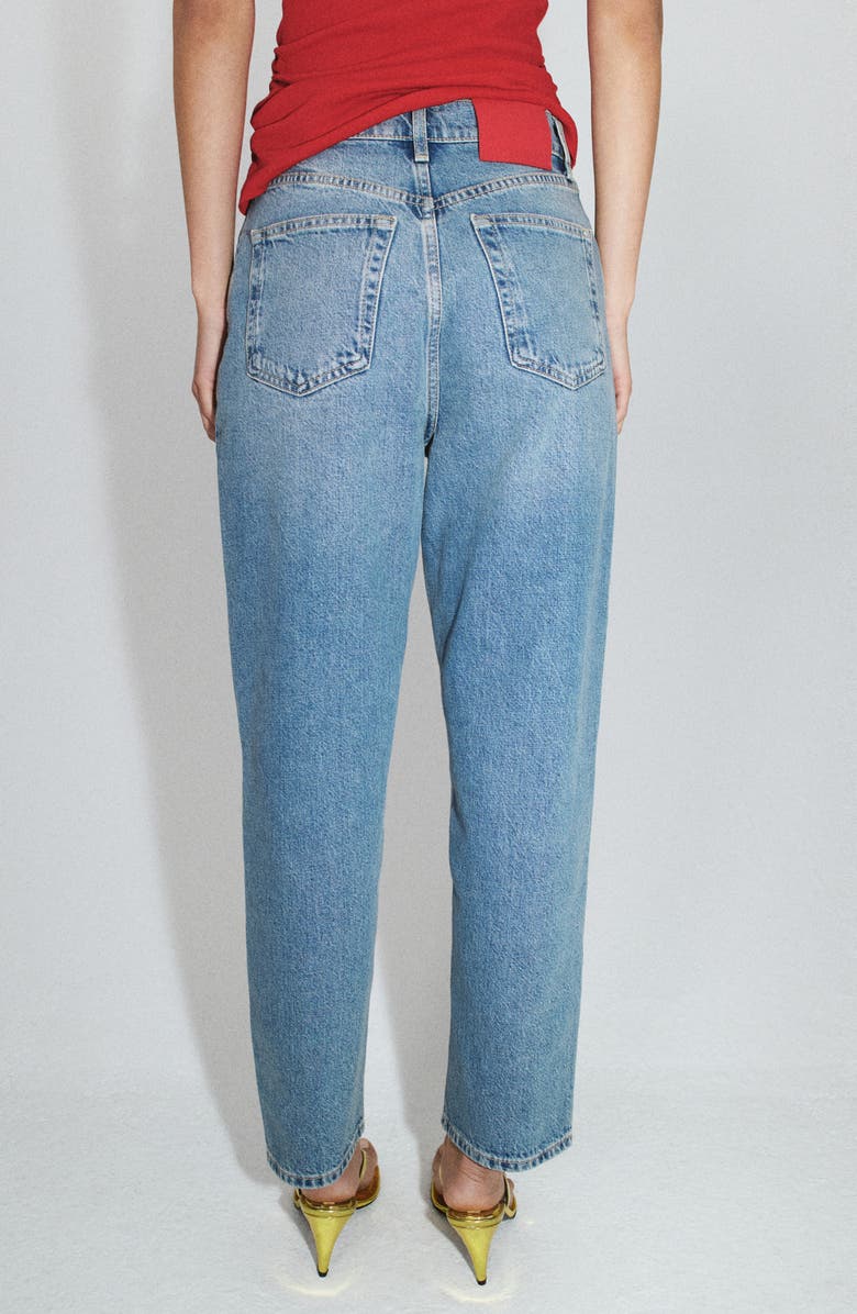 MANGO Featuring Hailey Bieber Jennifer Barrel Leg Jeans, Alternate, color, 
