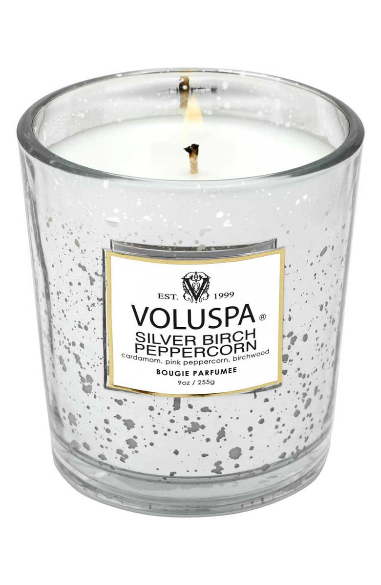 Voluspa Silver Birch & Peppercorn Classic Candle, Main, color, Silver Birch
