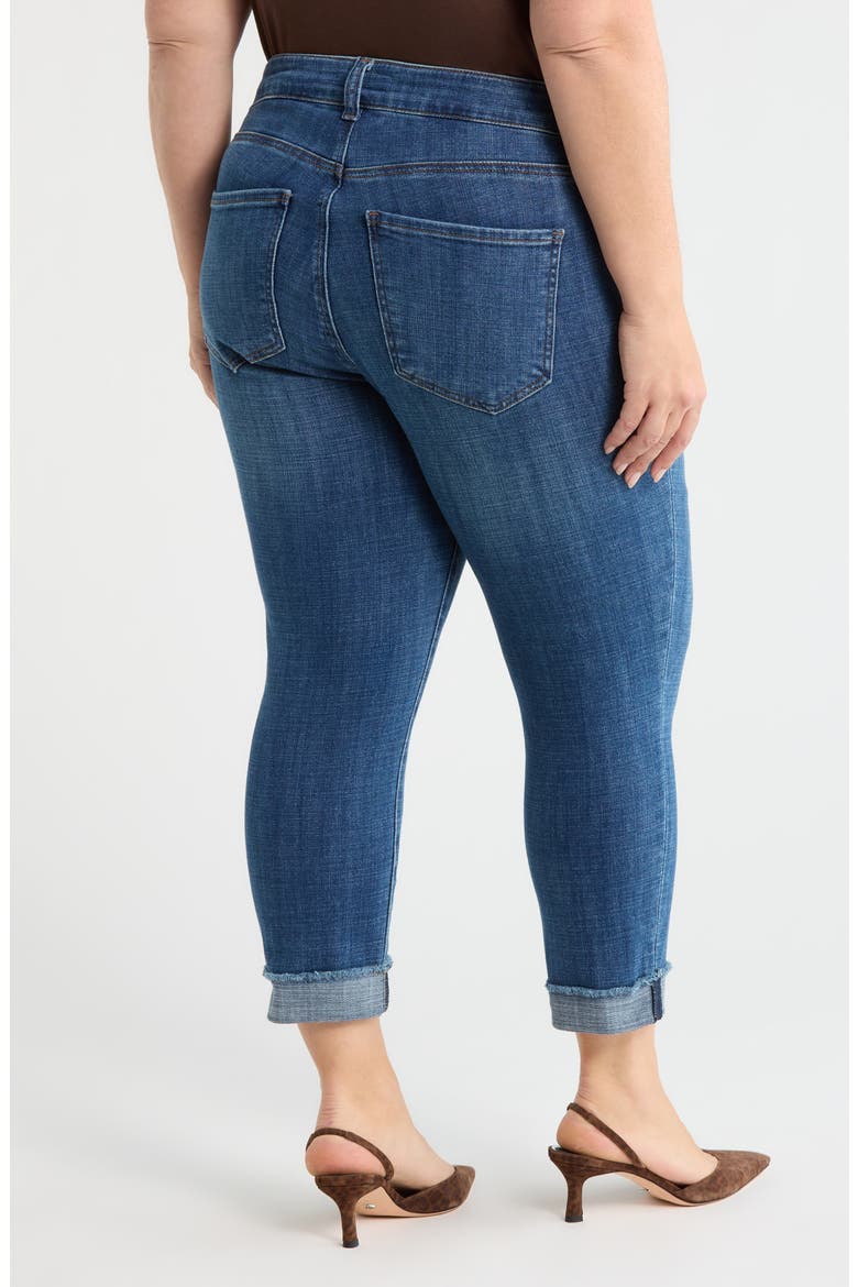 Amy Frayed Crop Slim Straight Leg Jeans, Alternate, color, DESERVING