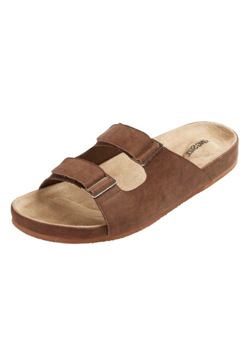 Kingsize Double Adjustable Buckle Slide And Closure In Brown