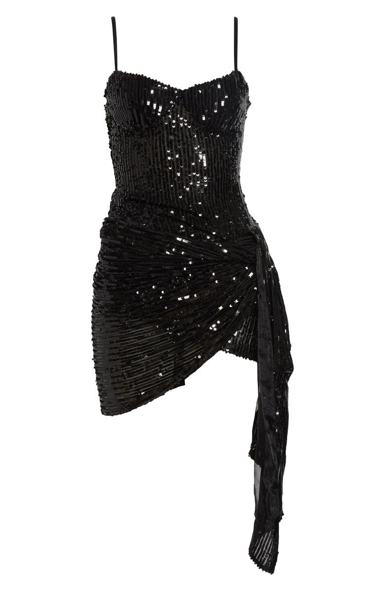 Area Sequin Minidress, Main, color, Black