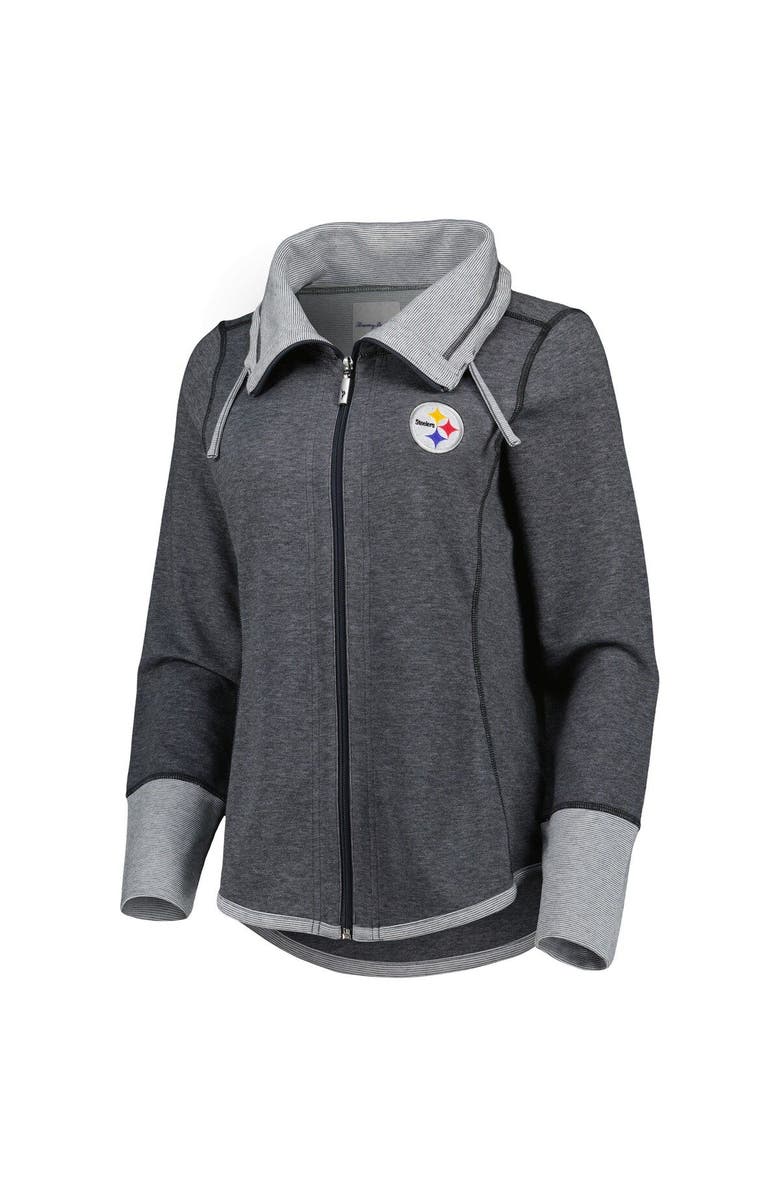 Tommy Bahama Women's Tommy Bahama Heathered Black Pittsburgh Steelers Sport Sun Fade Full-Zip Sweatshirt, Alternate, color, 