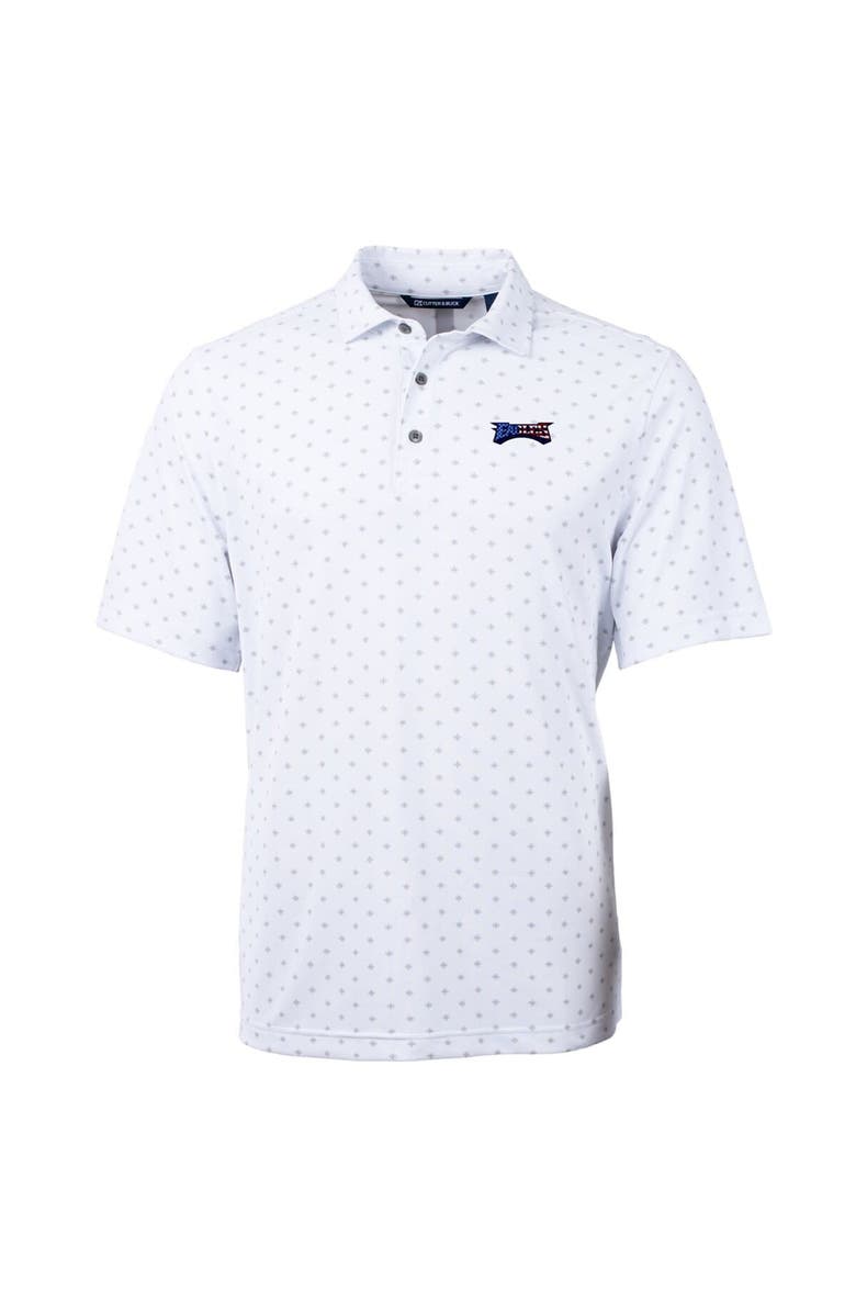 Cutter & Buck Men's Cutter & Buck White Philadelphia Eagles Big & Tall Virtue Eco Pique Tile Print Recycled Polo, Alternate, color,