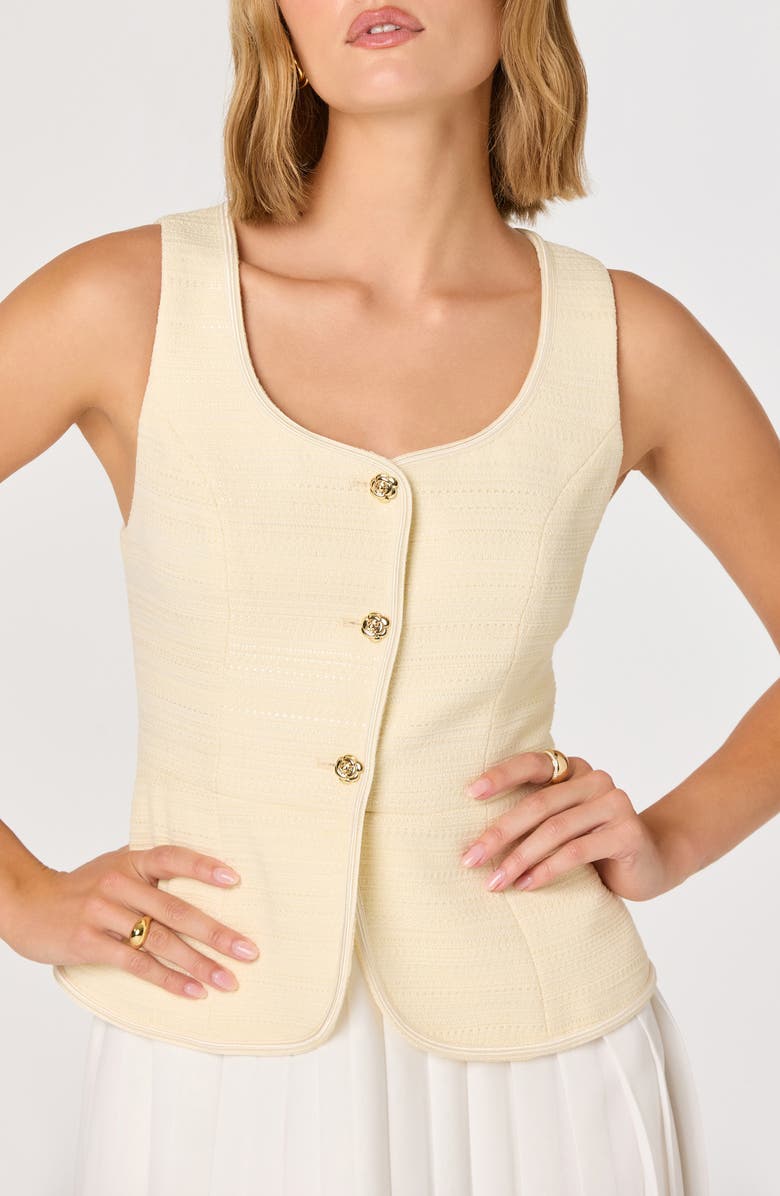 ASTR the Label Sheridan Sleeveless Minidress, Alternate, color, Light Yellow White