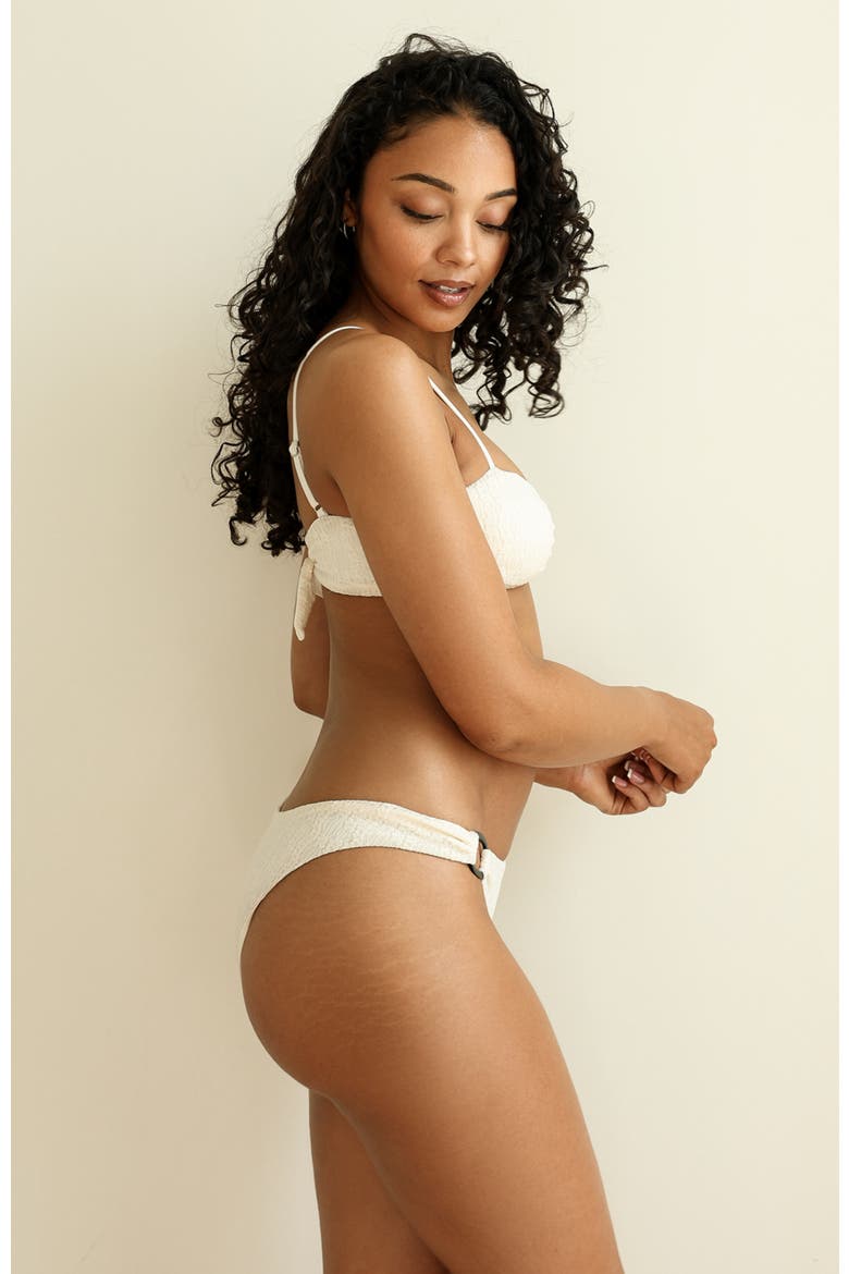 North Shore Cheeky Bikini Bottom, Alternate, color, Cream