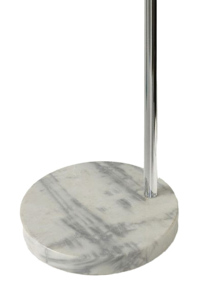 Olivia 75" Adjustable LED Floor Lamp with Metal Bowl Shade and Marble Base, Bulb Included, Alternate, color, Polished Chrome