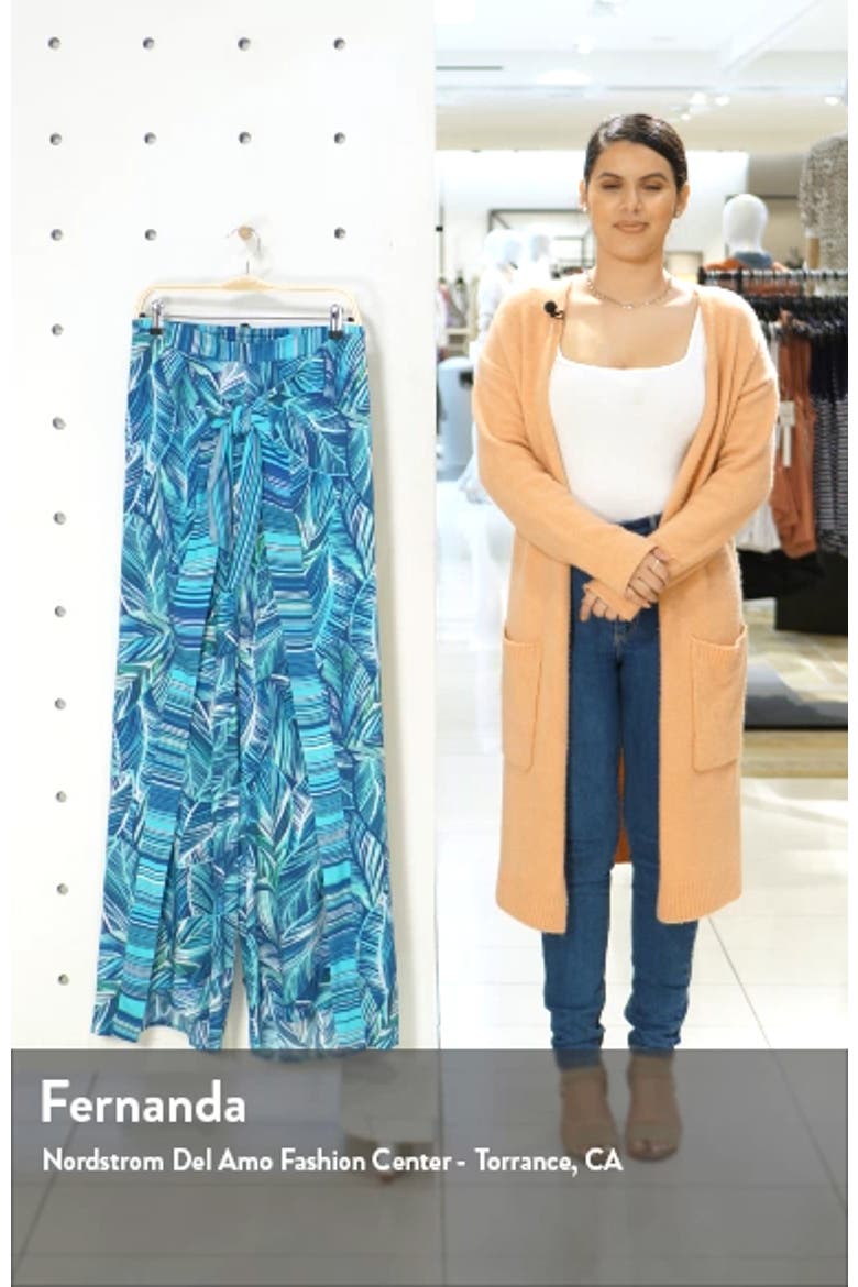 Sketched Leaves Side Slit Cover-Up Pants video
