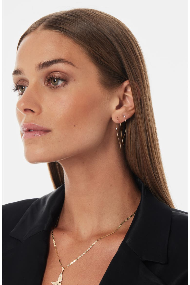 Hooked on Hoops Diamond Earrings, Alternate, color, YELLOW