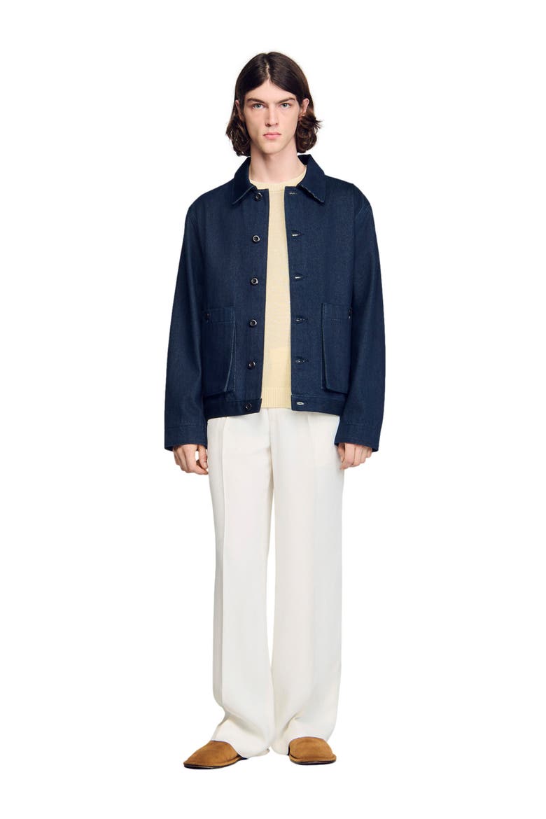 Denim worker jacket, Alternate, color, Navy blue