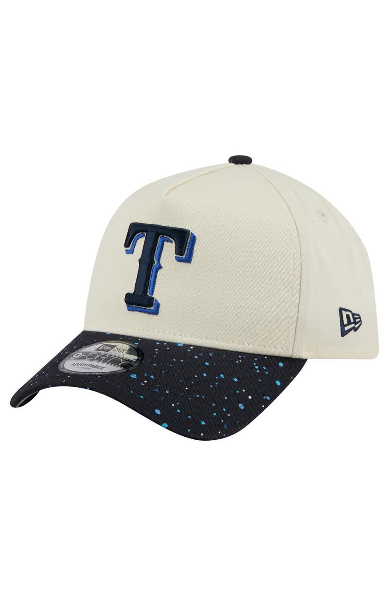 New Era Men's New Era Cream Texas Rangers Speckle A-Frame 9FORTY Adjustable Hat, Main, color, Cream