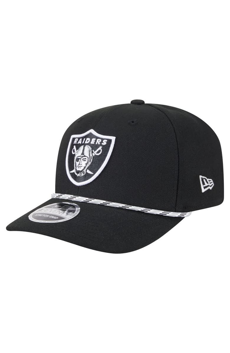 New Era Men's New Era Black Las Vegas Raiders Gameday Multi Rope 9SEVENTY Stretch-Snap Hat, Main, color, Black