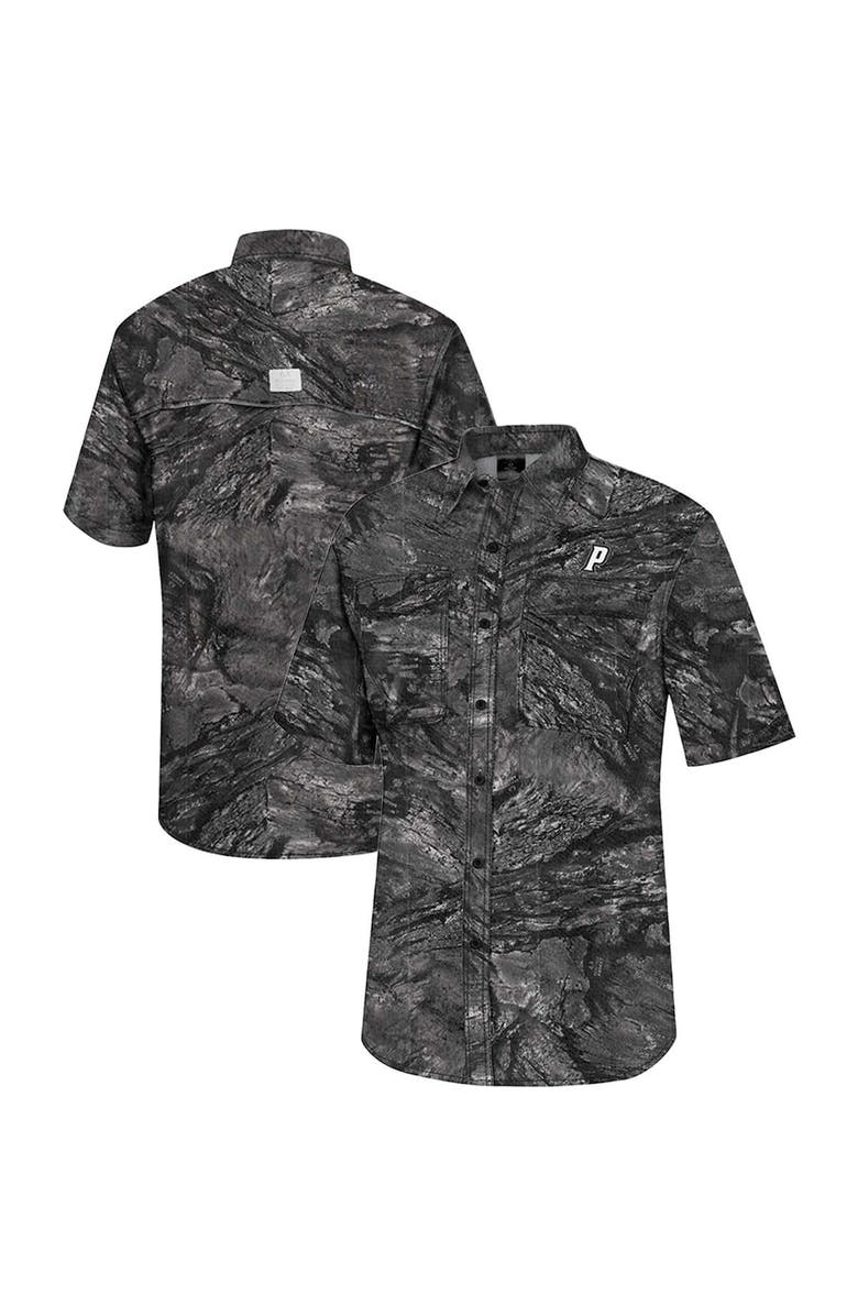 COLOSSEUM Men's Colosseum Charcoal Providence Friars Realtree Aspect Charter Full-Button Fishing Shirt, Main, color, Charcoal