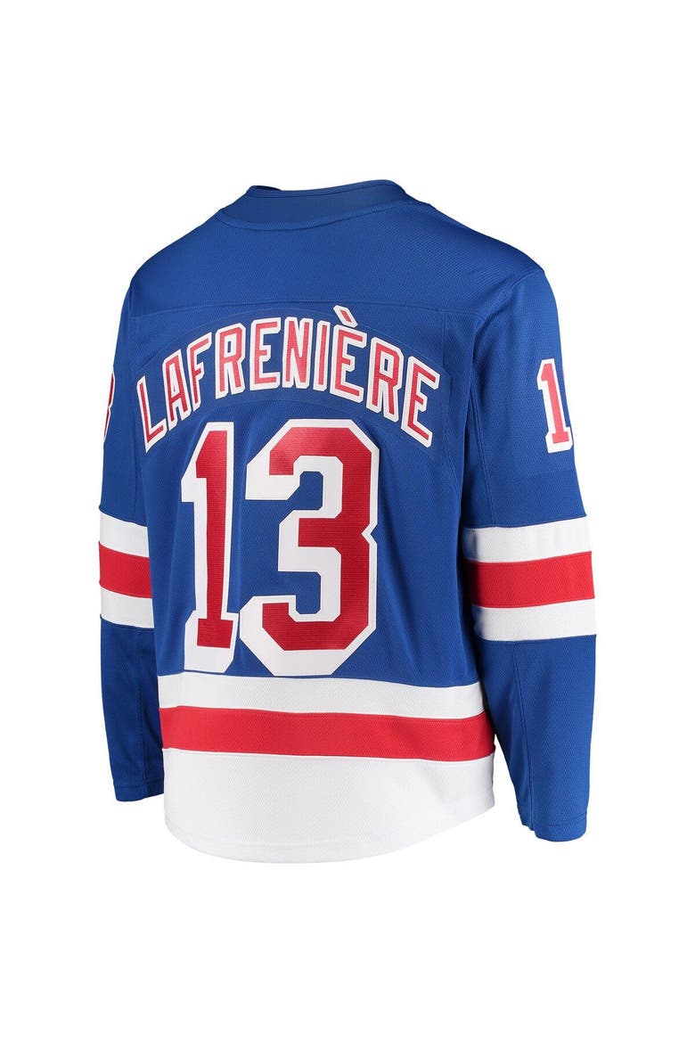 Men's Fanatics Branded Alexis Lafrenière Blue New York Rangers Premier Breakaway Player Jersey, Alternate, color, Blue