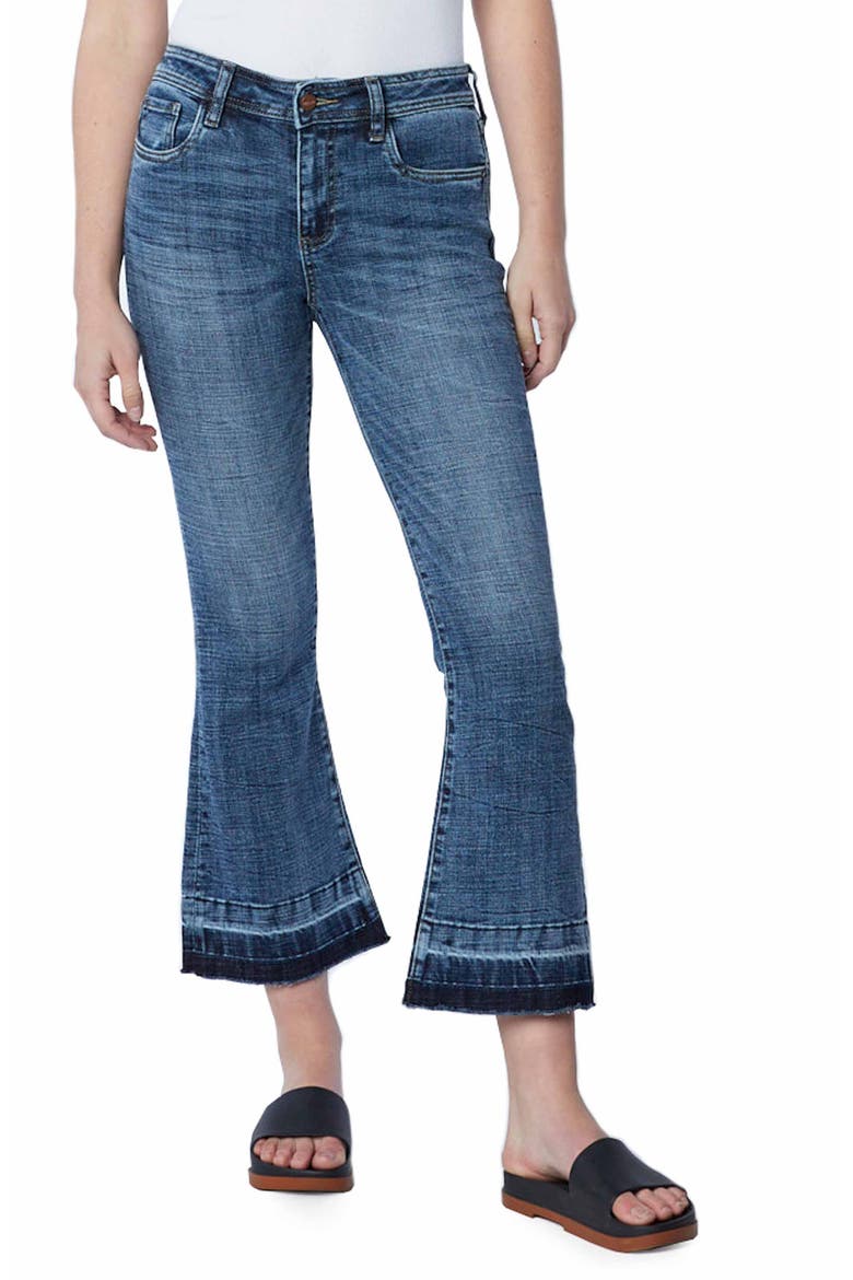 Baby Crop Flare Released Hem Jeans, Main, color, WAY BLUE