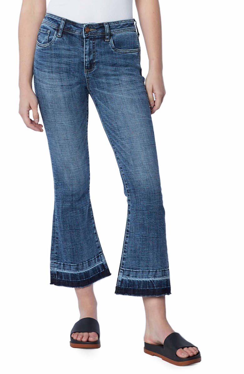 HINT OF BLU Baby Crop Flare Released Hem Jeans, Main, color,