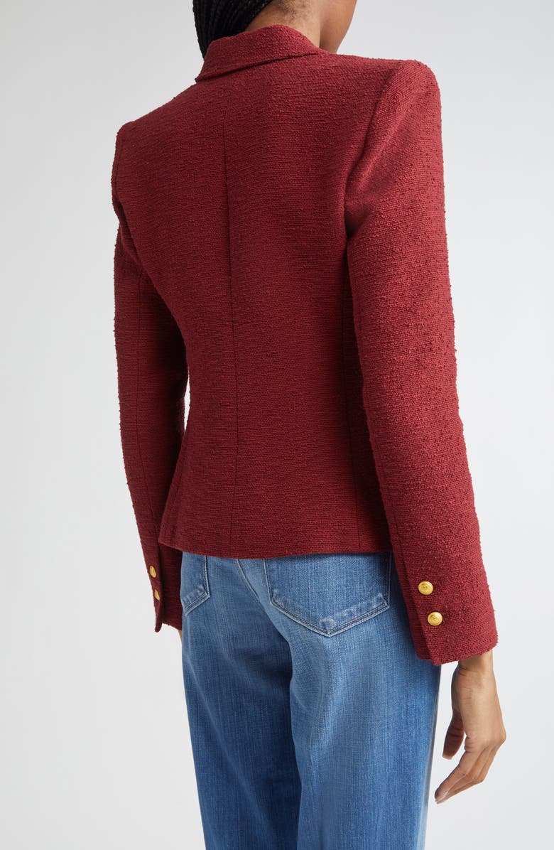 L'AGENCE Jennah Tweed Blazer, Alternate, color, Syrah/ Pink Multi Rococo