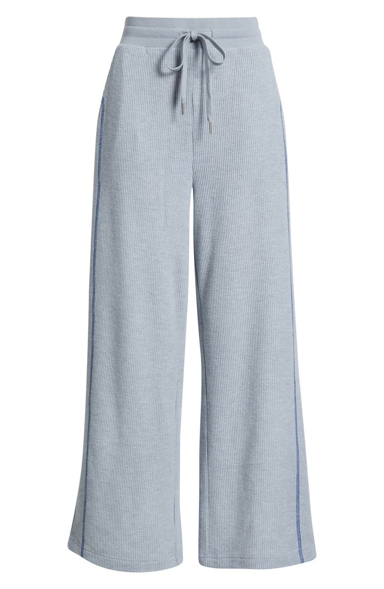 CITY BLUES Contrast Stitch Waffle Knit Lounge Pants, Alternate, color, Sky