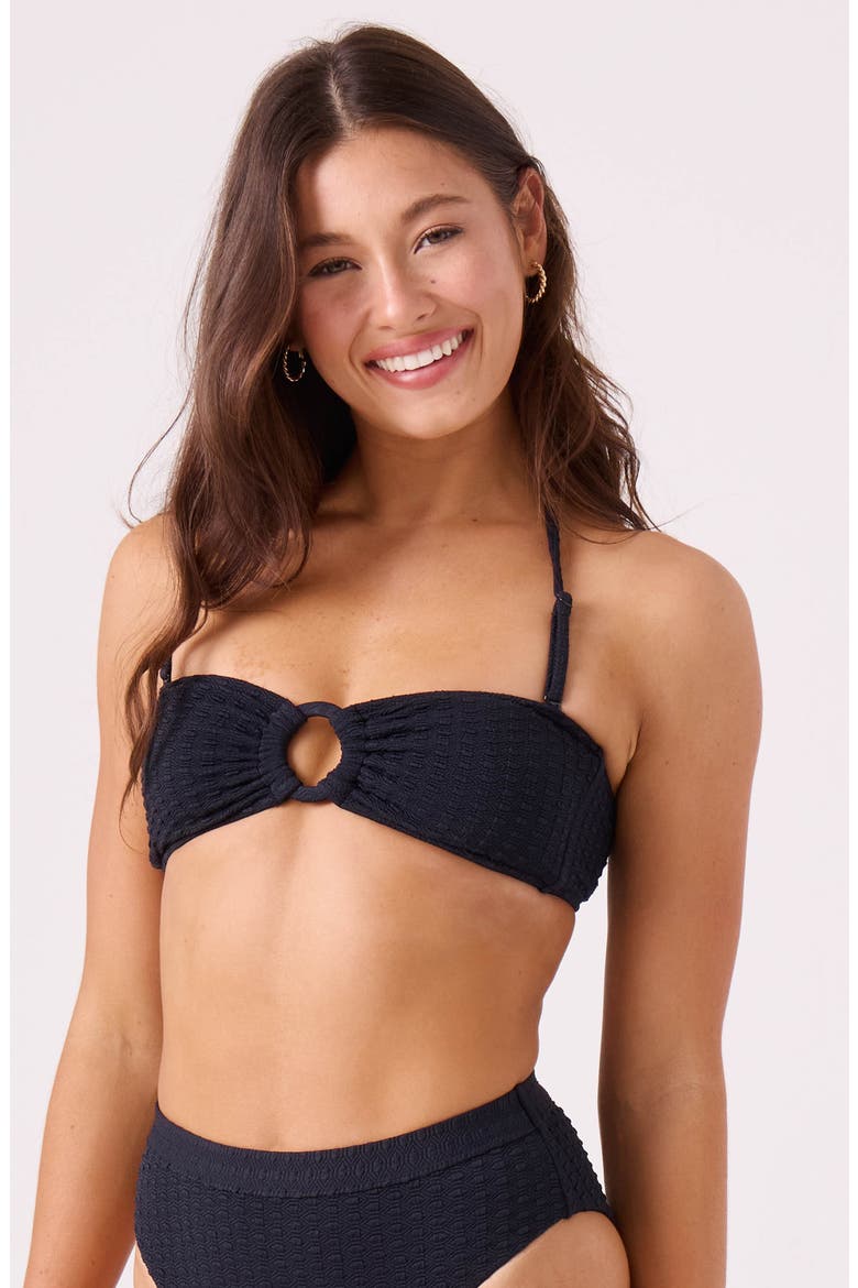 Haleiwa Bandeau Bikini Top, Alternate, color, ANTHRACITE