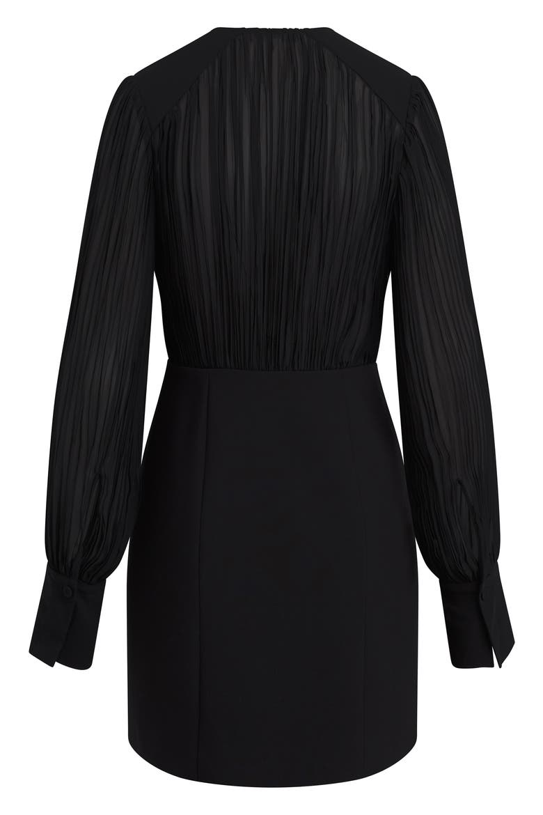 The Change Me Long Sleeve Mixed Media Minidress, Alternate, color, BLACK