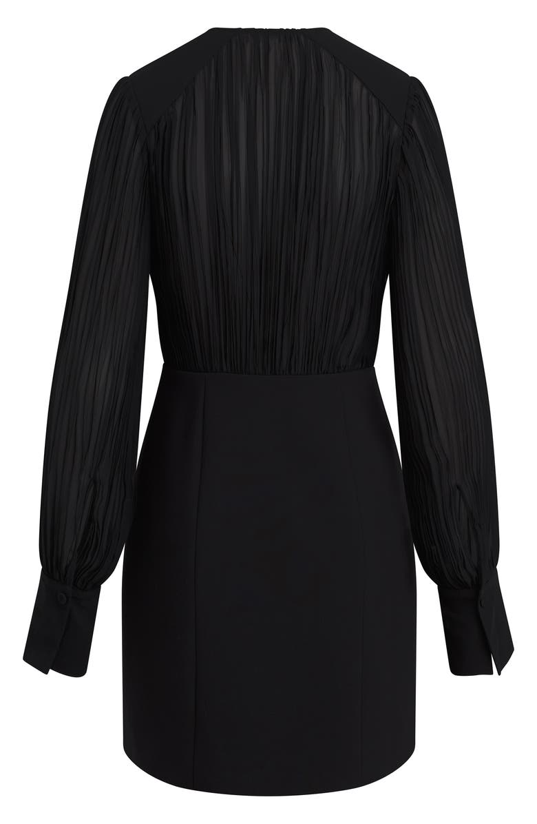 Favorite Daughter The Change Me Long Sleeve Mixed Media Minidress, Alternate, color, Black