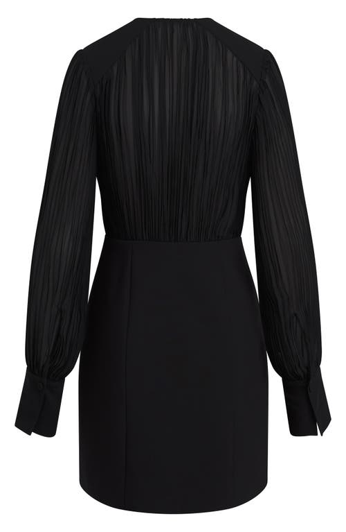 Favorite Daughter The Change Me Long Sleeve Mixed Media Minidress In Black