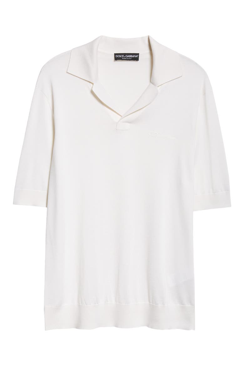 Logo Silk Polo Sweater, Alternate, color, W0800 BIANCO OTTICO