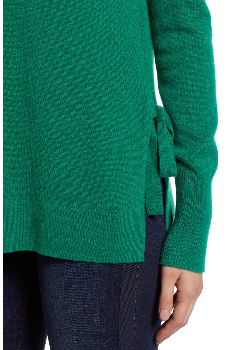 Side Tie Cashmere Sweater, Alternate, color, GREEN ULTRA