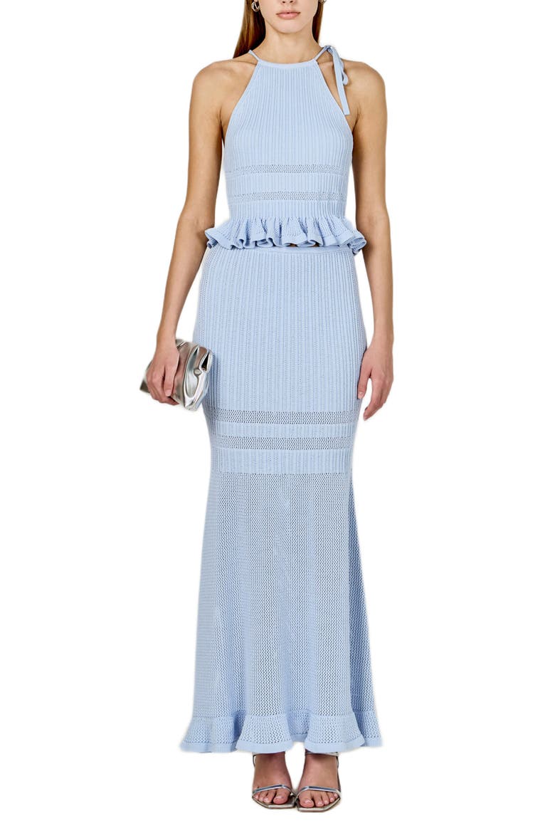Knit Body-Con Maxi Skirt, Alternate, color, POWDER BLUE