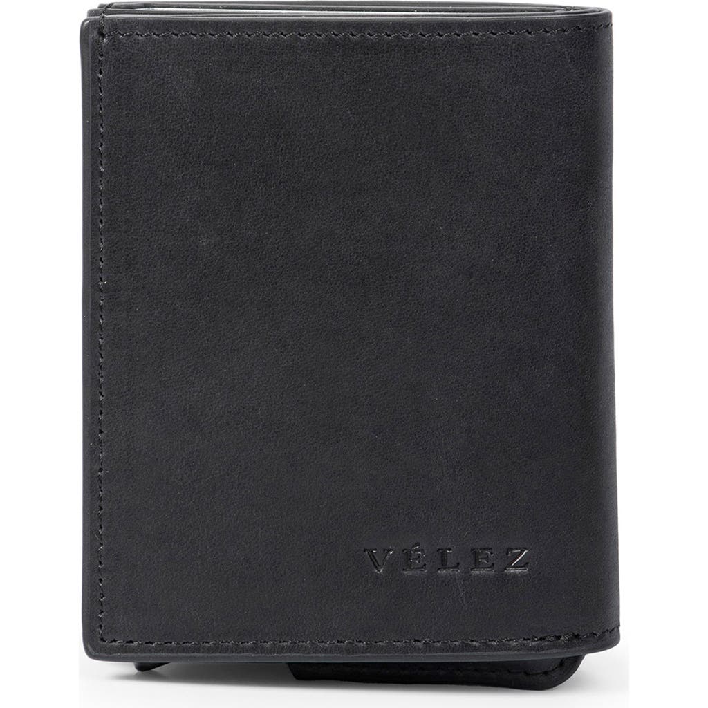 Velez Garry Tech Leather Card Holder in Black  product