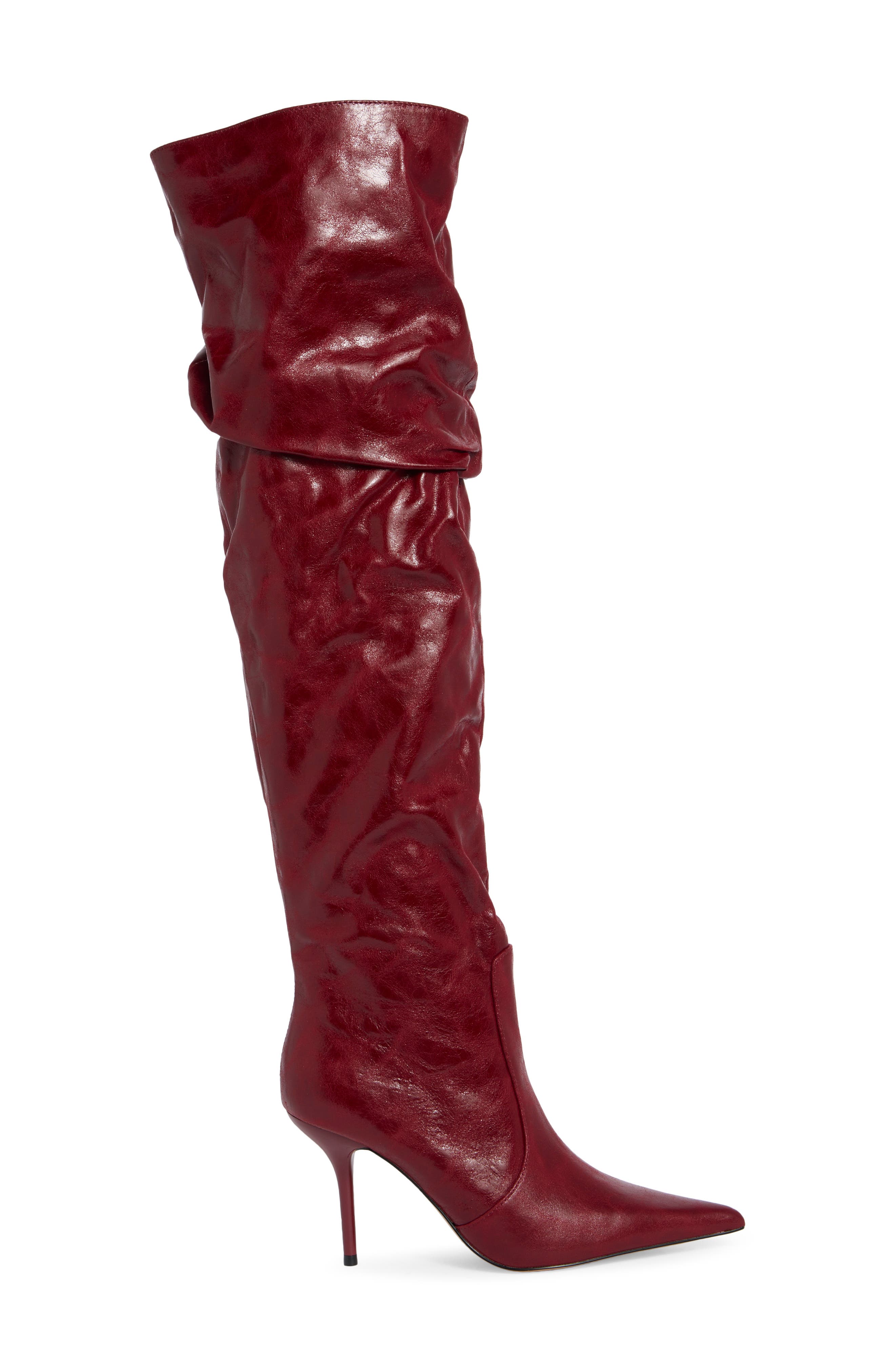 Prettie Faux Leather Over the Knee Boot, Alternate, color, RED